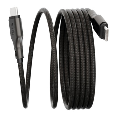 EFM Mag-Coil USB-C to USB-C Cable with Magnetic Self-Coiling Cable Management 2M - Black